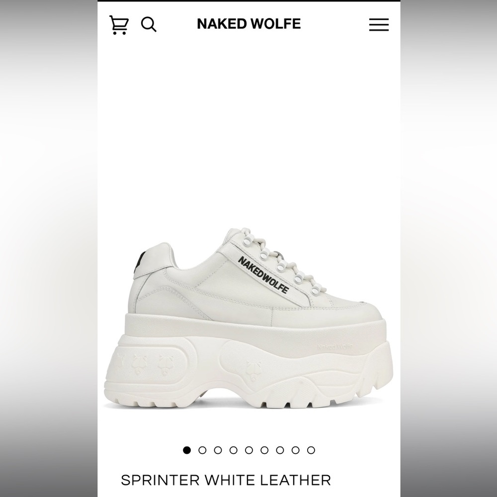 Naked Wolfe Sprinter White Leather Platform Sneakers.Perfect condition worn once